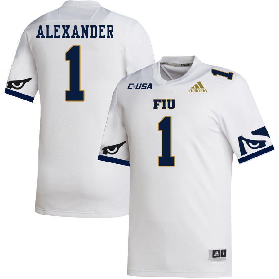 #1 Maurice Alexander FIU Jersey,Florida International University Panthers Football Jersey-White #1 Maurice Alexander FIU Jersey,Florida International University Panthers Football Jersey-White